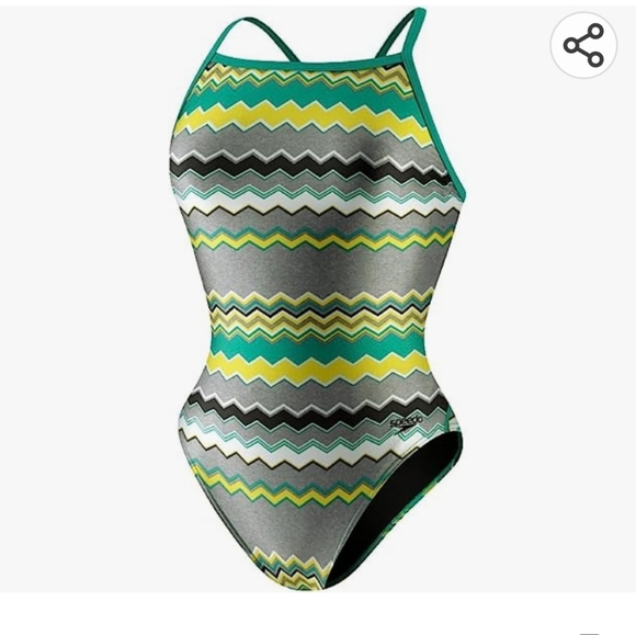 Speedo Other - Speedo Women's Hi Voltage Flyback Pro LT Swimsuit Sz: 10/36 yellow gray chevron